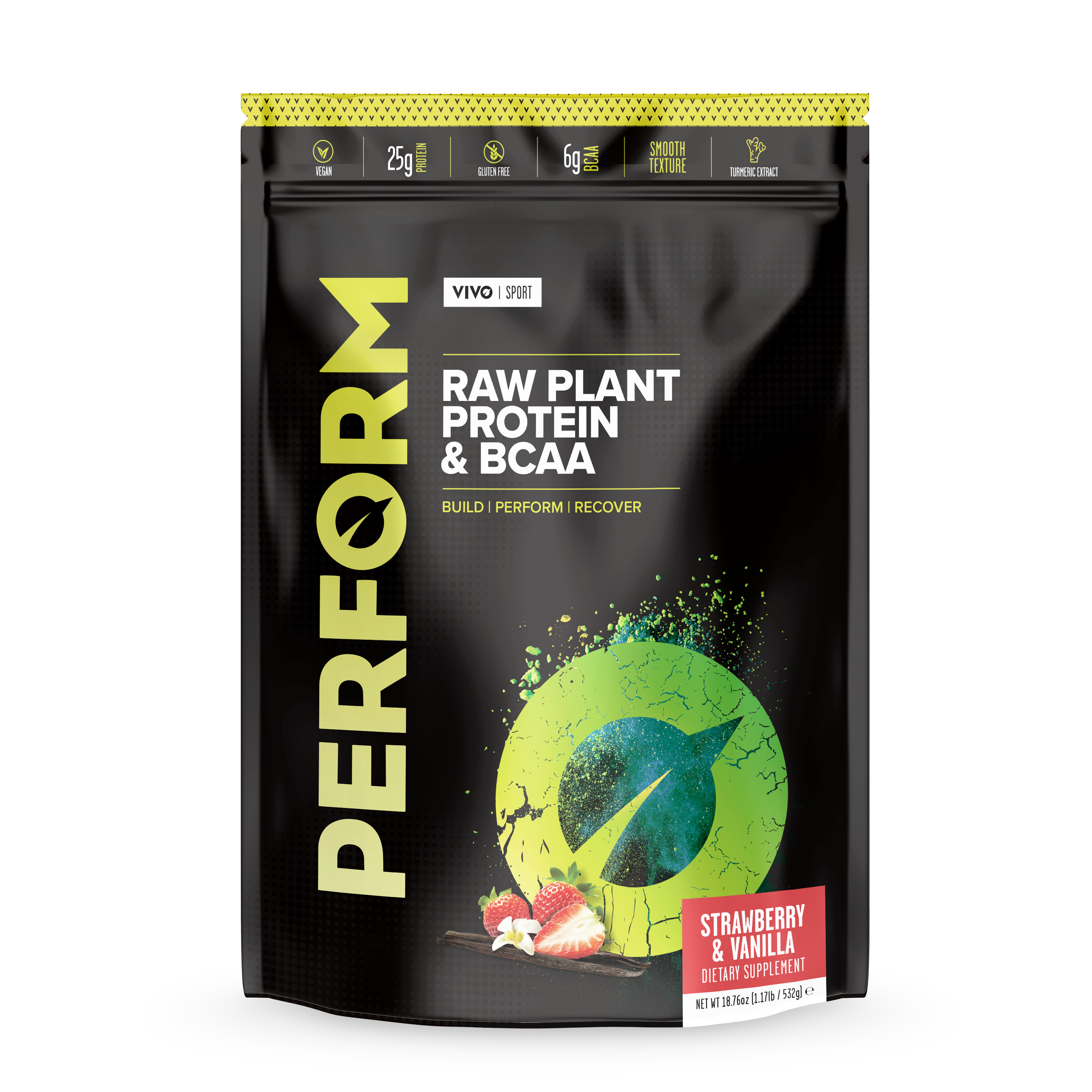 PERFORM Raw Plant Protein & BCAA (7 Servings) - Vivo Life