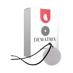 DeMatrix Red Healthy Heart supplement bottle from OLD PRODUCTS with a red heart logo on the label.