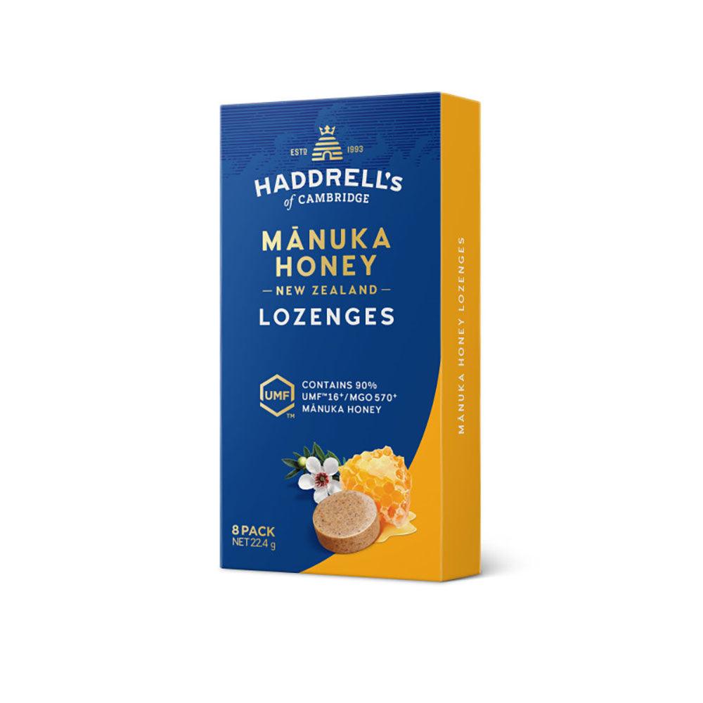 HADDRELL'S collection cover featuring Haddrell's Manuka Honey UMF16+ MGO570+ Lemon Lozenges - 8 Pack