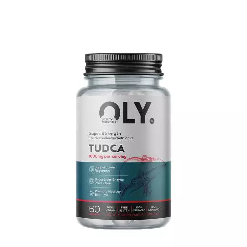 LIVER FATTY collection cover featuring Oly TUDCA 1000 mg 60 Capsules | 2 capsules per serving | 30 servings per bottle