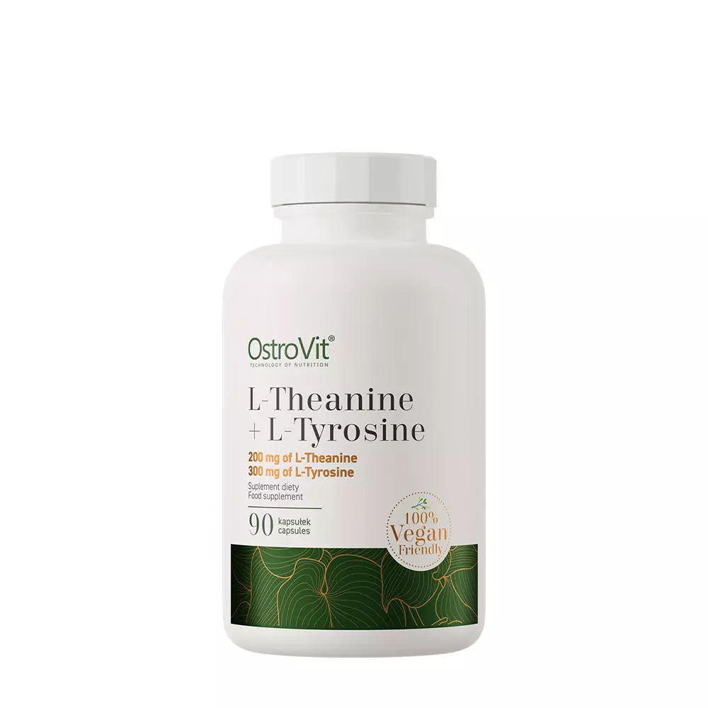 OSTROVIT collection cover featuring OstroVit L-Theanine + L-Tyrosine 90 Capsules | 1 capsule per serving | 90 servings per bottle
