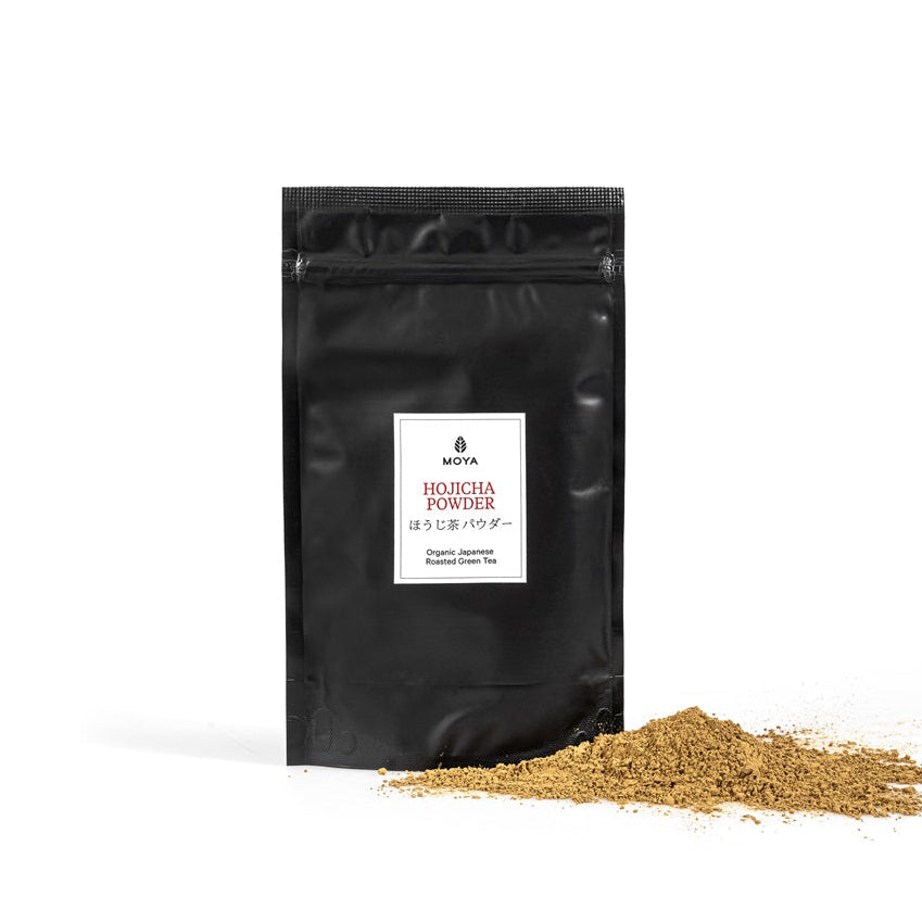 MOYA collection cover featuring Moya, Organic Hojicha Powder, 100g
