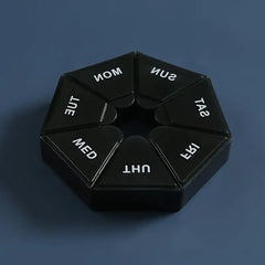 Weekly Pill Box, 7 Grids Pill Storage Box, Portable Round Tablet Storage Box, For Men & Women