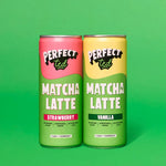 Herbalistas PerfecTed Strawberry Oat Matcha Latte in a 250ml ready-to-drink bottle, featuring vibrant strawberry and matcha flavors.