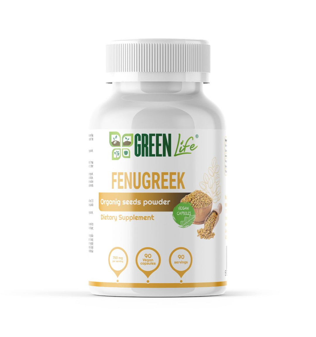Green Life, Βιολογικό Τριγωνέλλα, 750mg, 90Κάψουλες, 90Μερίδες