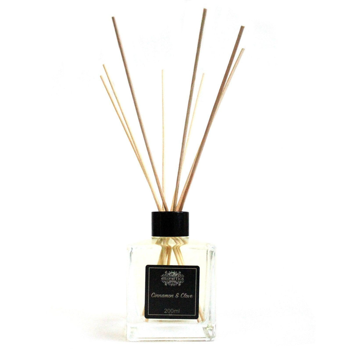 AW Gifts 200ml Cinnamon & Clove essential oil reed diffuser accessory with decorative reeds and packaging.