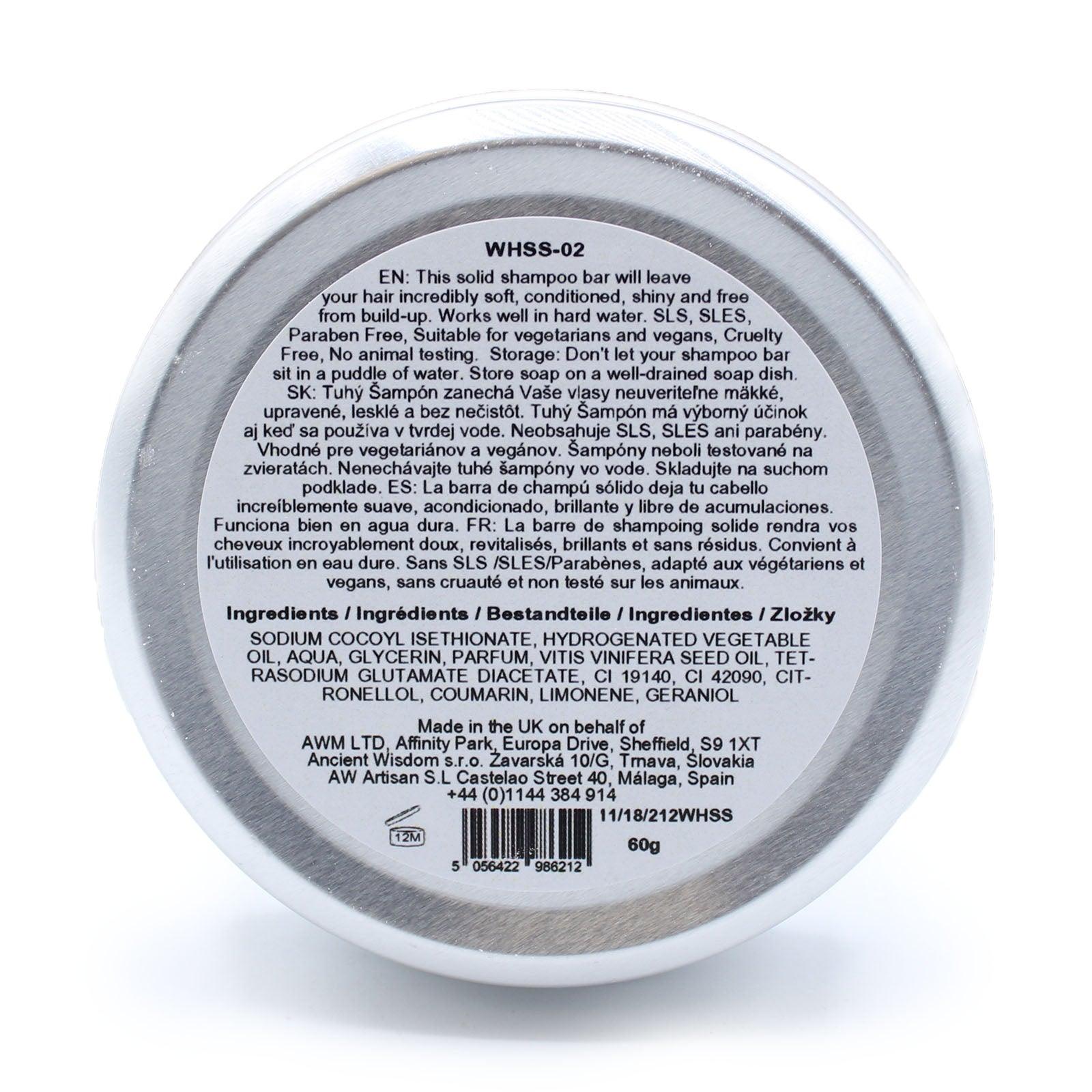 AW Gifts Wild Hare Solid Shampoo with Aloe Vera, 60g, natural hair care product featuring a solid bar in eco-friendly packaging