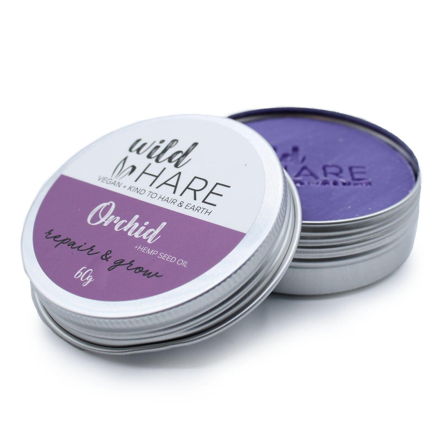 Wild Hare Solid Shampoo by AW GIFTS, orchid scented hair care bar in a 60g solid form, ideal for nourishing and cleansing hair.