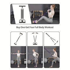 Adjustable Resistance Tension Rope with Pedal & Handle