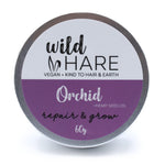AW Gifts Wild Hare Solid Shampoo Orchid bar for hair care, 60g, showcasing the natural soap-like shampoo block.
