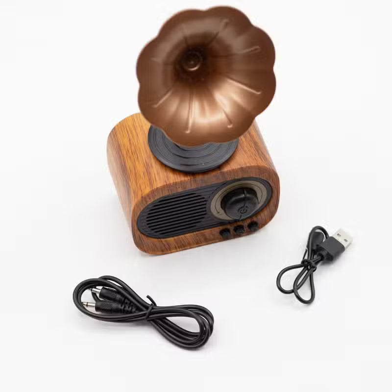 VintageTone Mini Gramophone Bluetooth Speaker & FM Radio