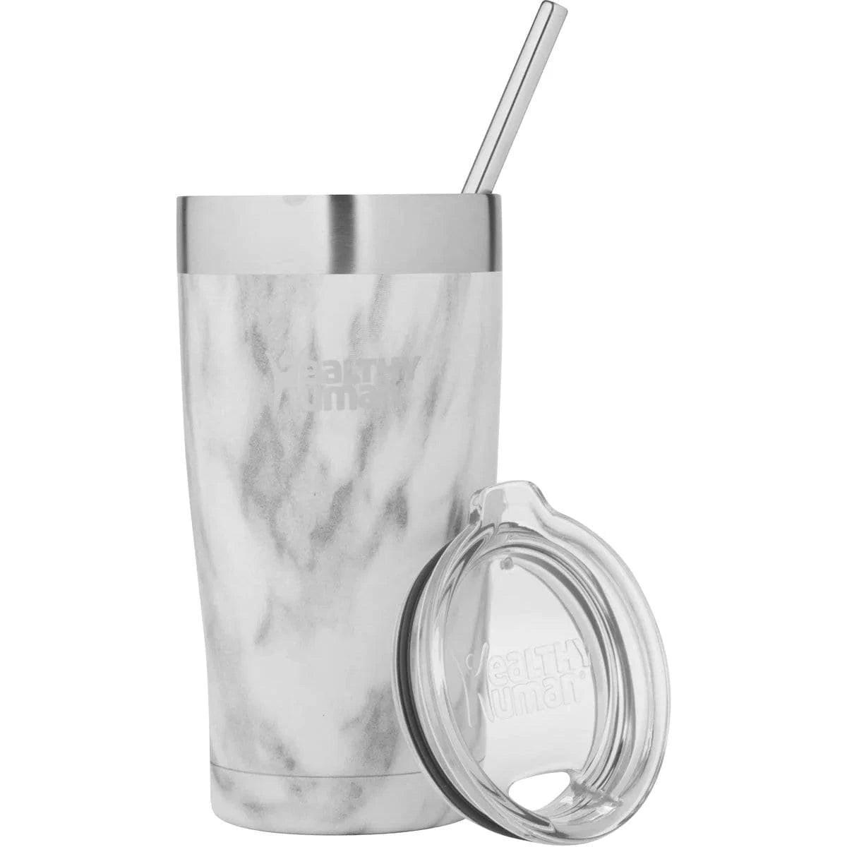 Healthy Human Cruiser Tumbler 20oz stone white drink accessory with a sleek, durable design for hot and cold beverages.