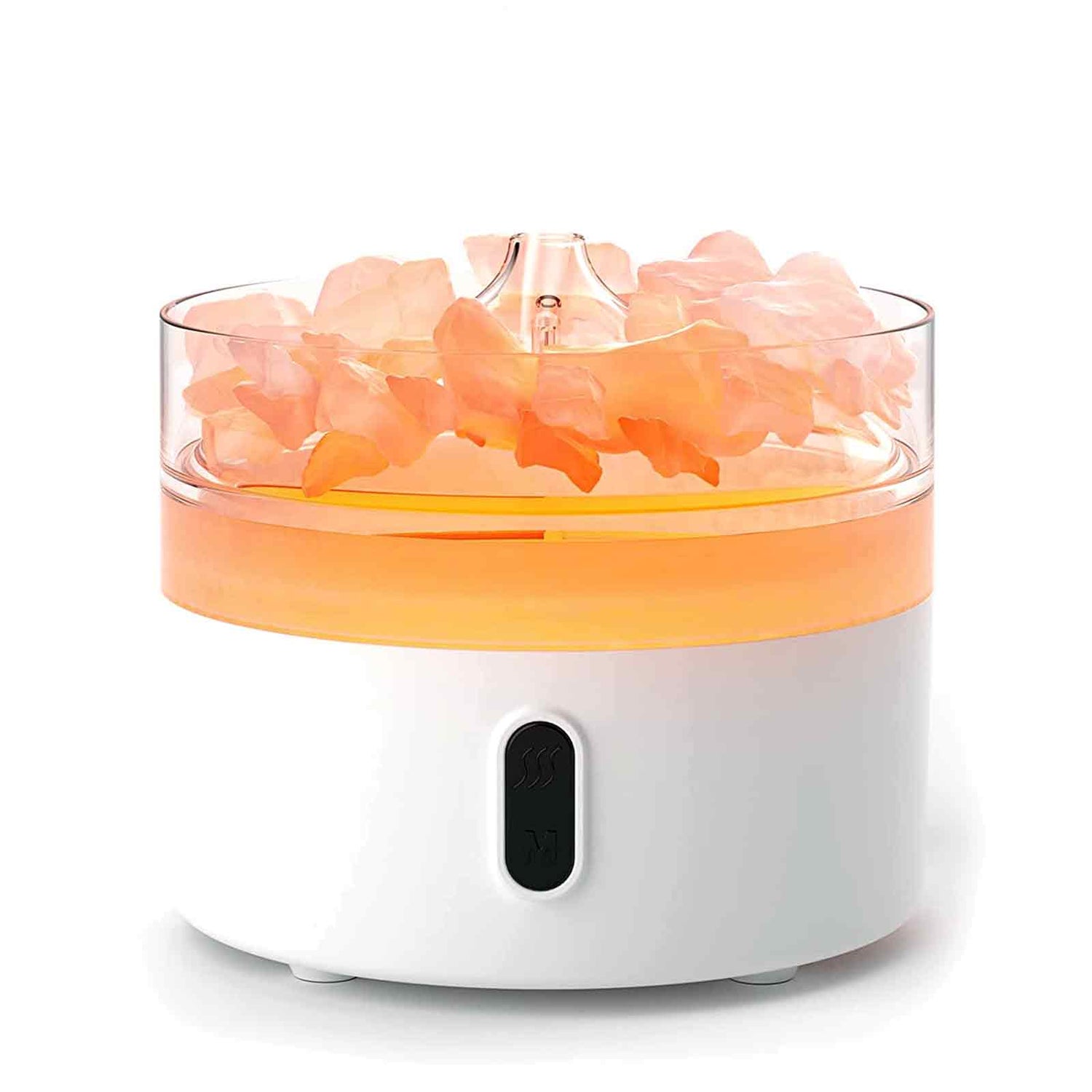 AW GIFTS Himalayan Salt Aroma Diffuser with night light, USB-C, flame effect, and included salt for relaxing aroma therapy.