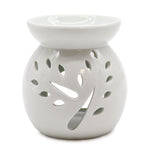 Large white oil burner with tree cut-out design, AW Gifts classic accessory for aromatherapy and decorative use.