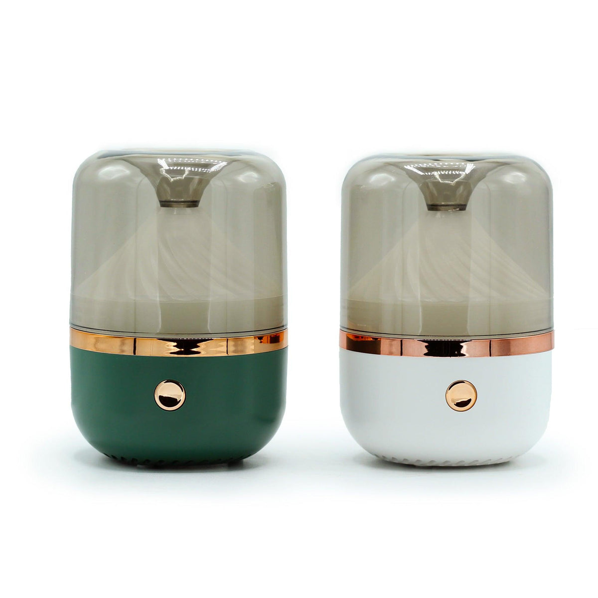 AW Gifts Urban Aroma Diffuser in white and bronze with USB, featuring color-changing LED lights and sleek accessory design.