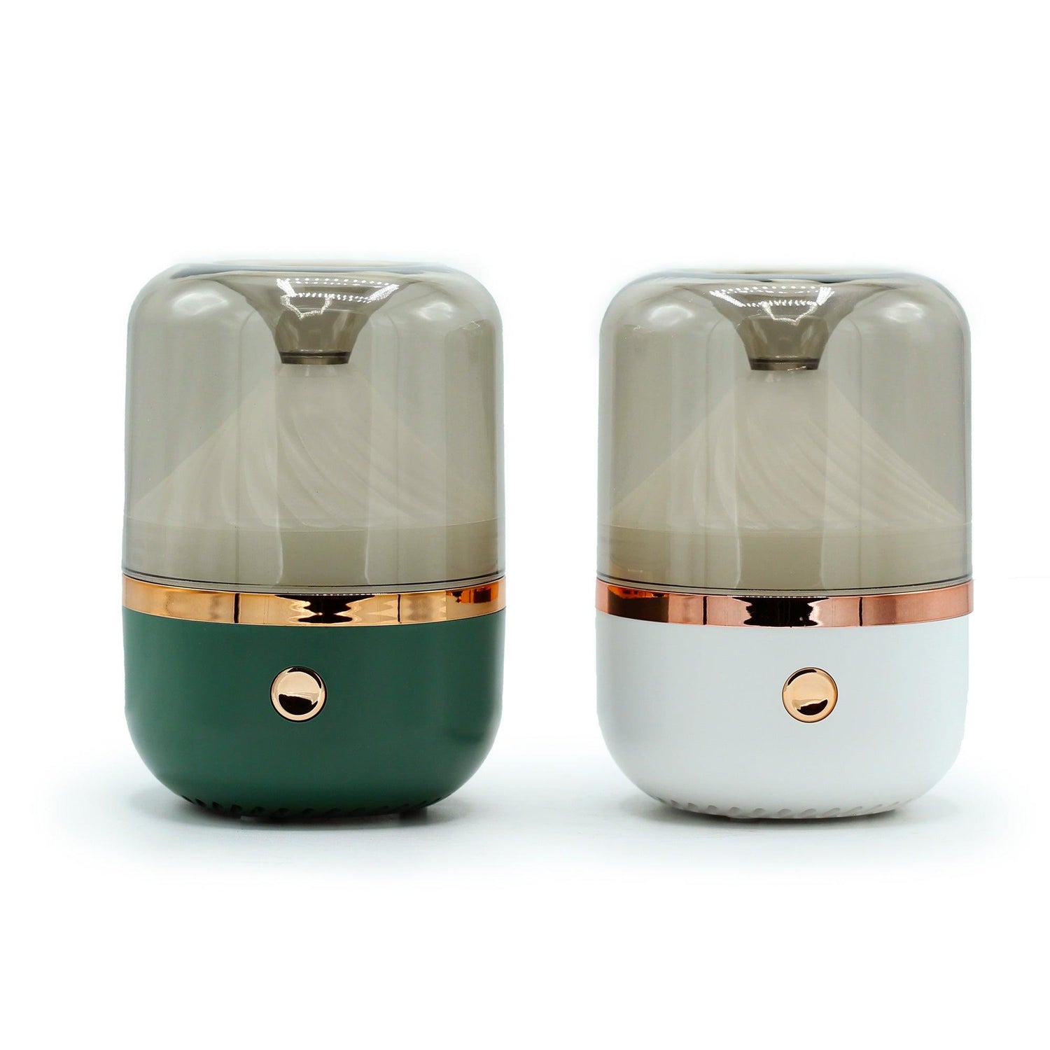 AW Gifts Urban Aroma Diffuser in white and bronze with USB, featuring color-changing LED lights and sleek accessory design.