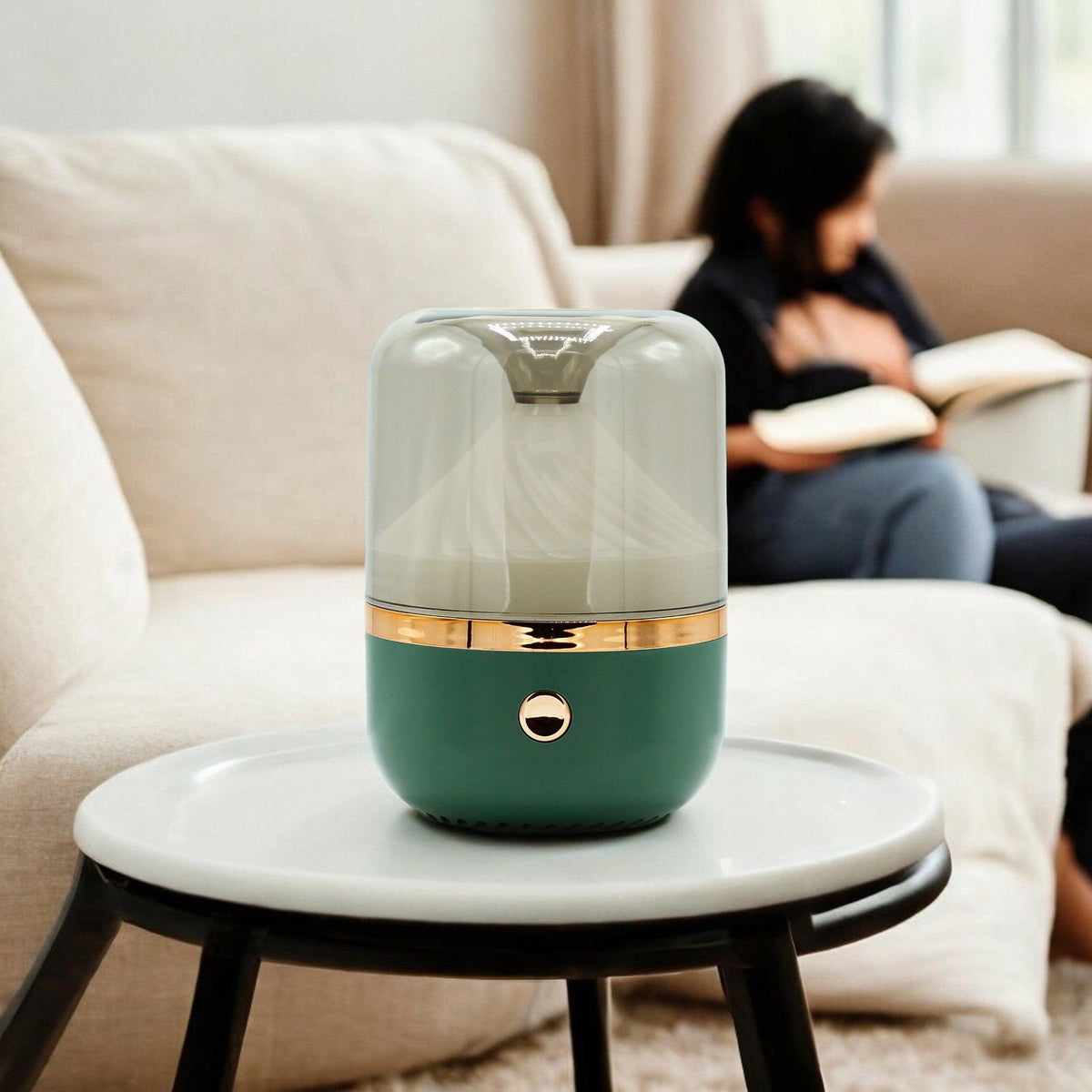 AW Gifts Urban Aroma Diffuser in white and bronze with USB power, featuring color-changing LED lights.