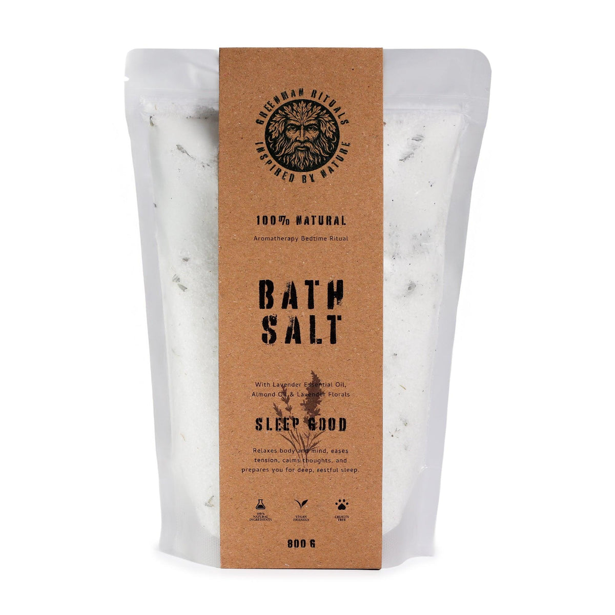 Greenman Rituals Lavender Aromatherapy Epsom Bath Salt from AW GIFTS, featuring lavender crystals for relaxing bath experience