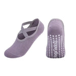 Women's yoga socks accessory by TEMU, featuring grip soles and comfortable stretch for better stability during yoga practice.