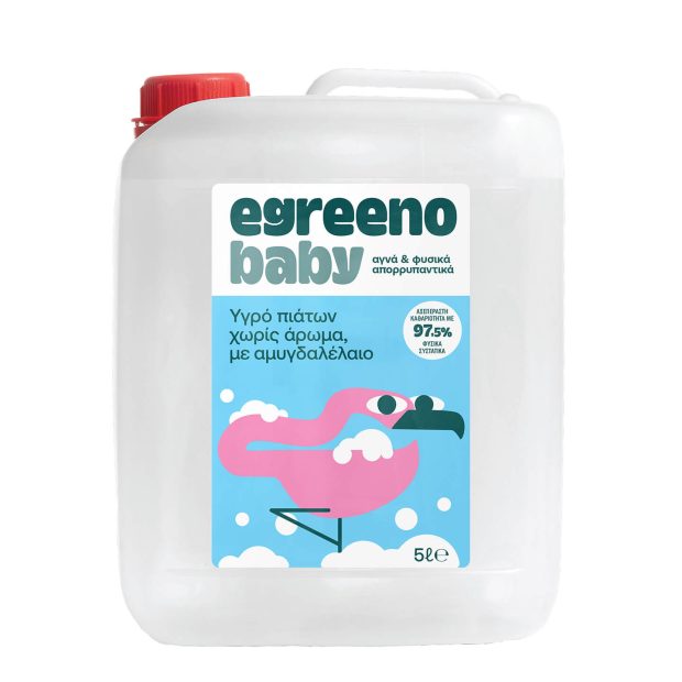 Egreeno Baby Dishwashing Liquid (Almond Oil, Fragrance-Free) – 5L