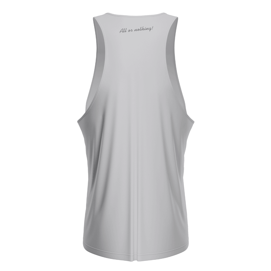 Genius Nutrition GN® gym tank top in black with sleeveless design, lightweight athletic apparel for workout and training.