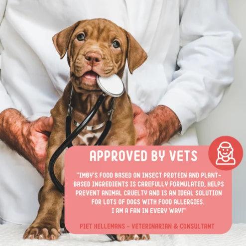 IMBY Skin & Coat dog supplement in 100g package, showing the product's packaging and branding for healthy skin and shiny coat
