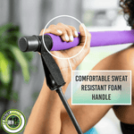 Portable Pilates bar kit with resistance bands and latex cords, ideal for fitness workouts and strength training.