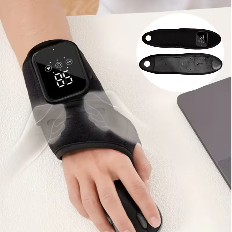 TEMU high-performance electric wrist and arm massager with hot compress, automatic kneading therapy for muscle relaxation.
