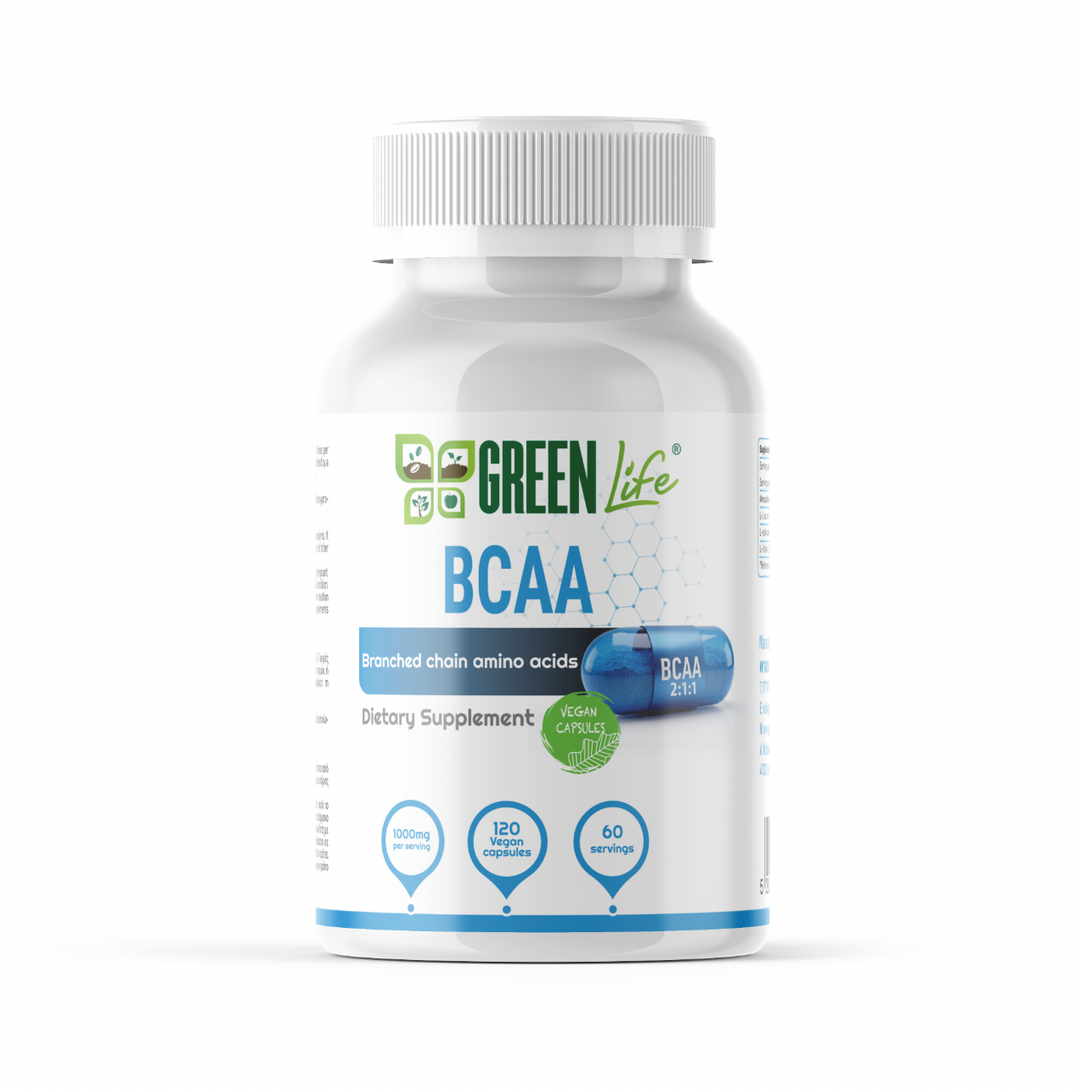 Green Life, BCAA 2:1:1, 1000mg, 120 κάψουλες, 90 δόσεις