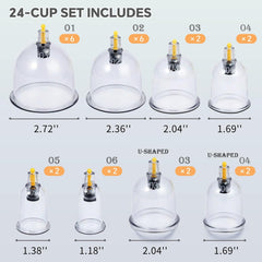 Cupping Therapy Set, 24 Massage Cups