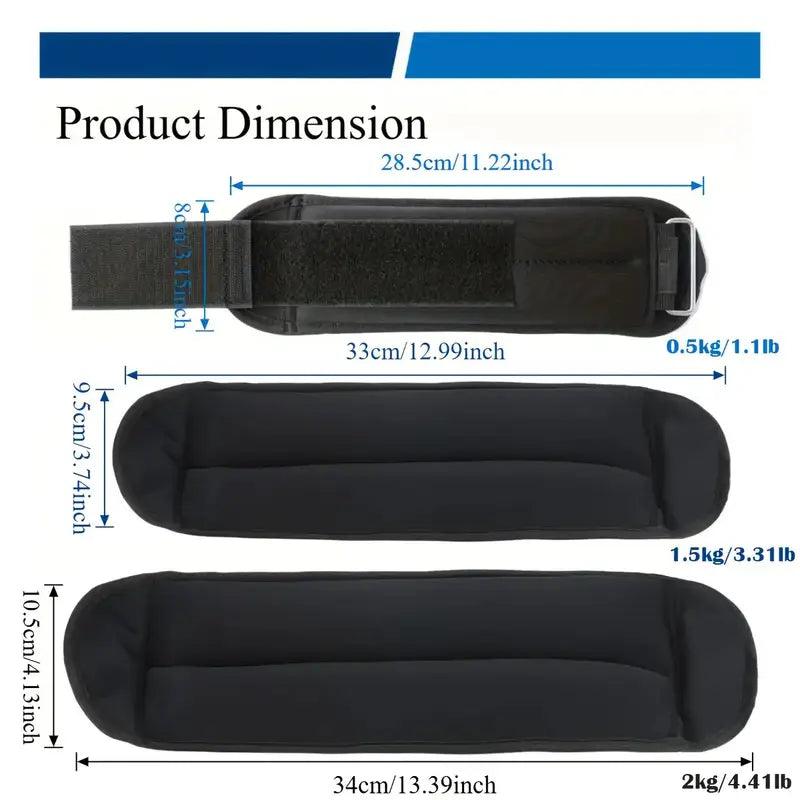 Black adjustable ankle and wrist weights from TEMU, durable fitness accessory for gym, yoga, and cardio workouts.
