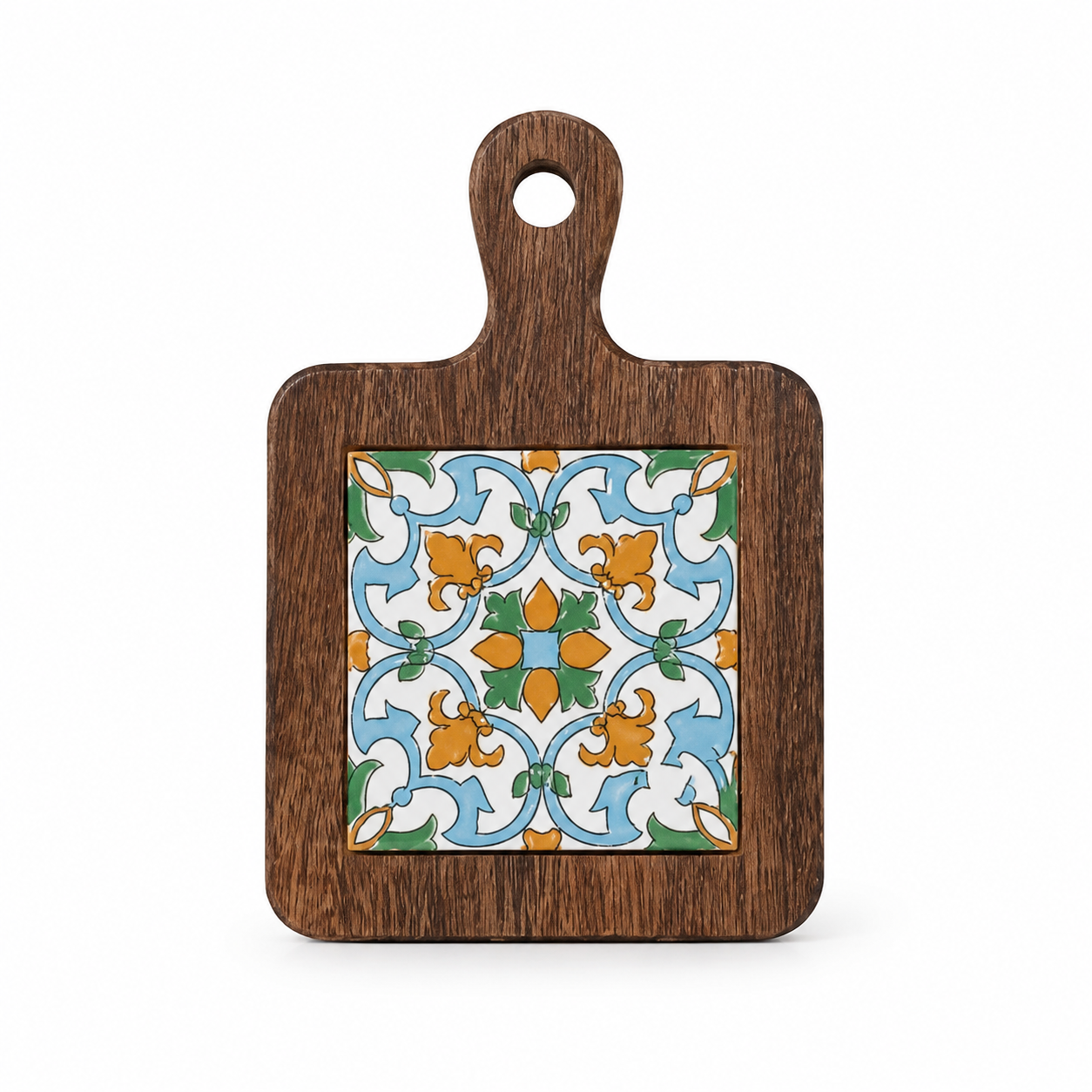 Mediterranean Bloom Wooden Pot Stand