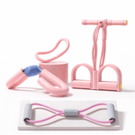 TEMU yoga resistance training set with four fitness accessories, including resistance bands and handles on a white background.