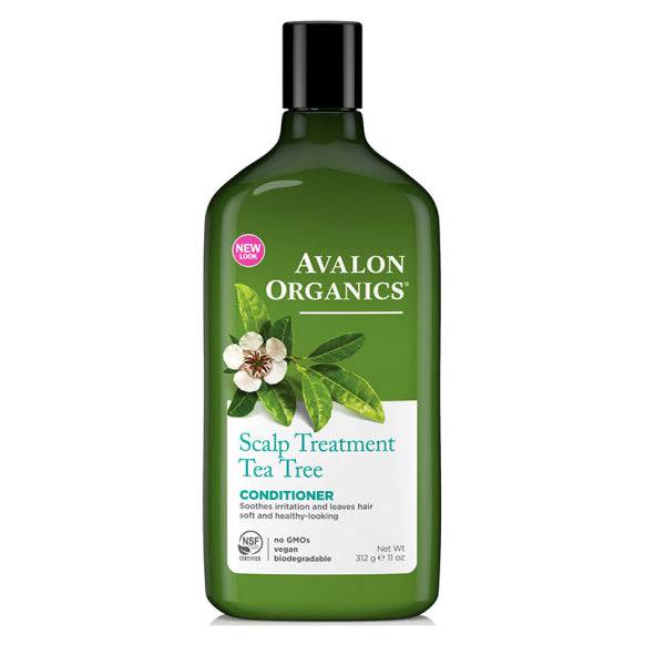 Herbalistas Tea Tree Conditioner Scalp Treatment in 11 oz (312g) bottle, nourishing hair and scalp with natural tea tree extract.