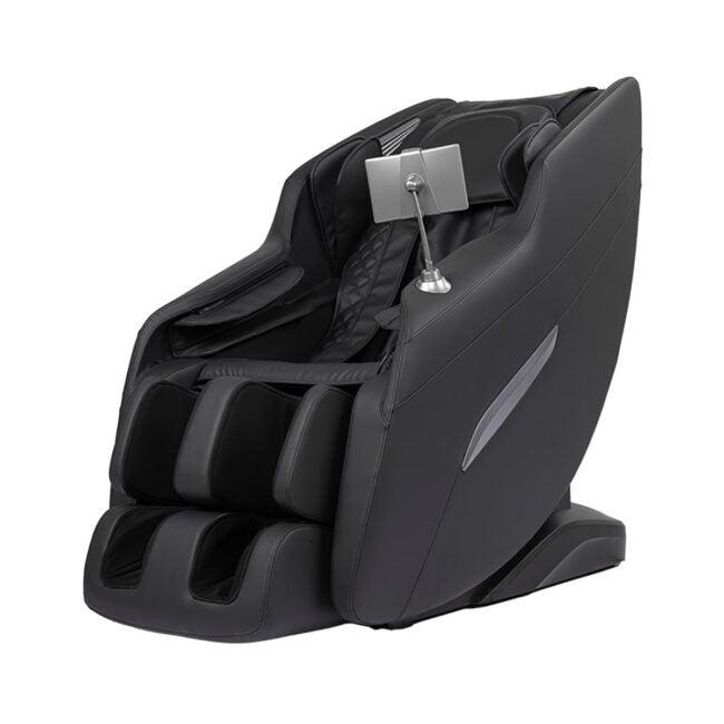 Black Viking Fitness A-306 massage chair with padded armrests and sleek design, ideal for relaxing massages at home.
