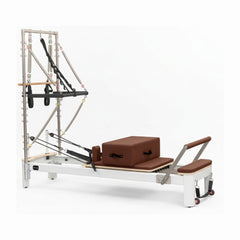Αλουμινένιο Pilates Reformer με Πύργο, Καφέ Δέρμα