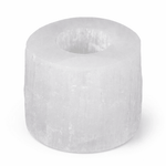 AW Gifts Selenite Cylinder Candle Holder, natural white stone accessory for decorative and ambient lighting display