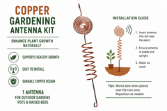 Electroplated copper gardening antenna kit from TEMU featuring copper components and assembly parts for outdoor use.