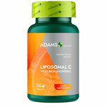 Liposomal C and Bioflavonoids supplement by Adams Supplements, 30 capsules, featuring a bottle with white cap and label.