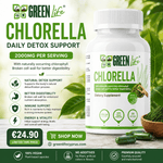 Green Life Cypruss Green Life Chlorella vegan capsules for daily detox, 2000mg, 120 capsules, 30 servings, natural supplement