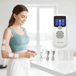 Rechargeable handheld massager from TEMU with adjustable settings, designed for pain relief and relaxation.