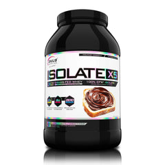 Genius Nutrition ISOLATE-X5 chocolate spread protein powder in 2000g container with 60 servings, creamy chocolate flavor.