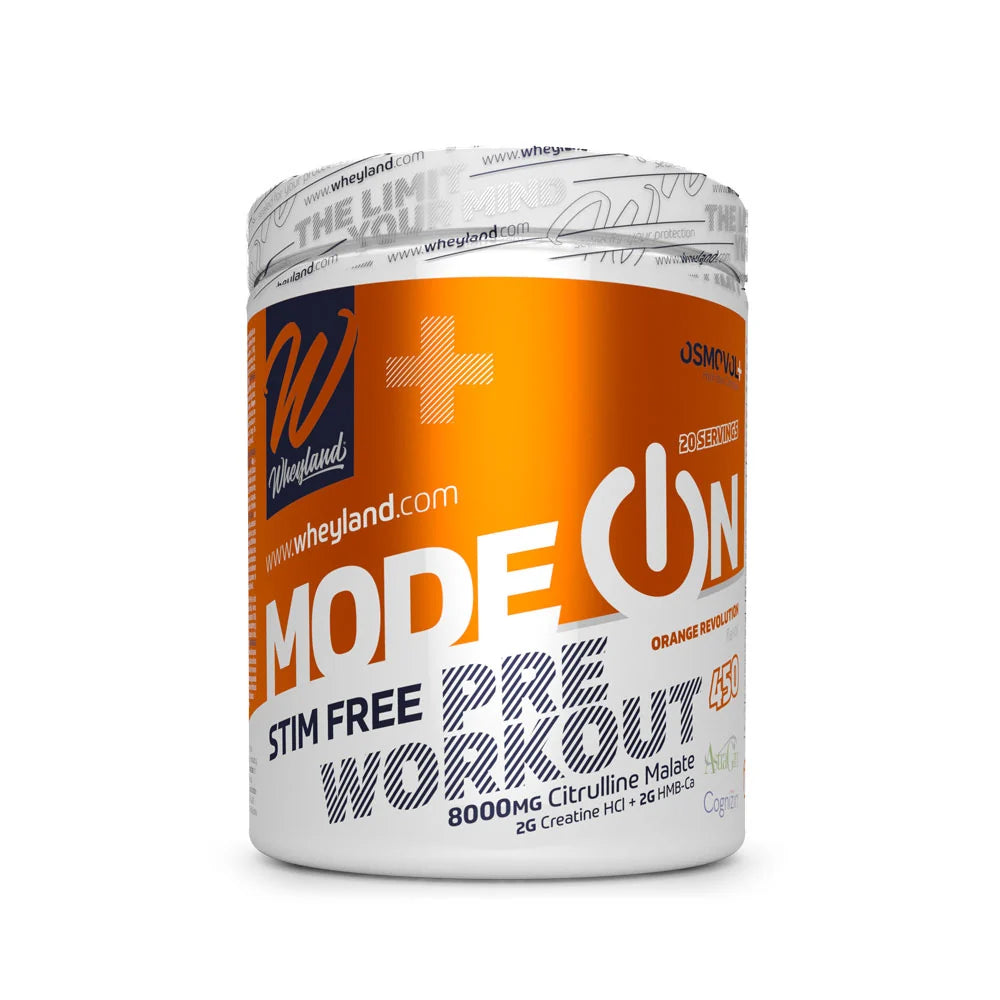 WheyLand ModeON Stim-Free Pre-Workout Orange Revolution 450g (20 Servings)
