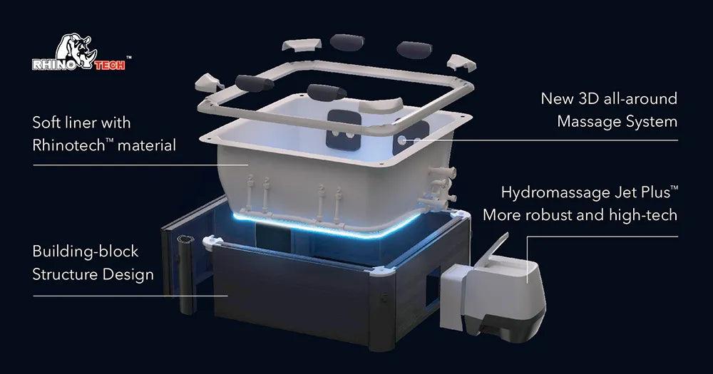 VIKING FITNESS MSpa Oslo modular outdoor spa hot tub with sleek design and comfortable seating, perfect for relaxing outdoors.