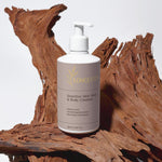 SELNAMED Longevity Sensitive Skin Face and Body Cleanser in a 290ml bottle, with a Redwood-themed label, suitable for gentle cleansing.