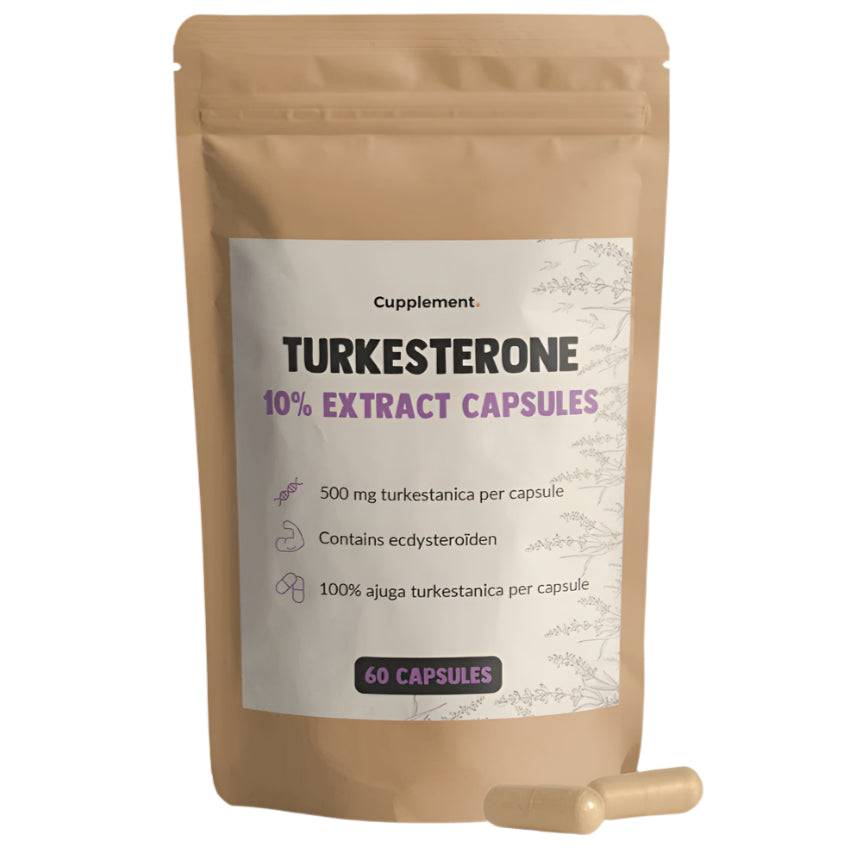 Cupplement Turkesterone extract superfood capsules in a bottle, dietary supplement for health and wellness, 60 capsules.