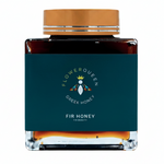 Jar of LV Natural Foods Queen Fir Honey superfood, 500g, with golden honey visible in a clear glass jar.