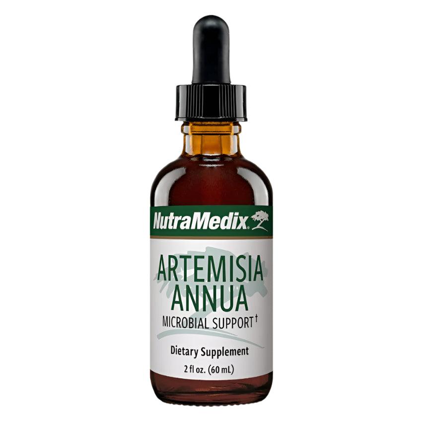 Bottle of Sentosa Nutramedix Artemisia Annua supplement in a 60ml container with a white label and green accents.