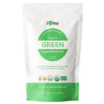 I LOVE ME Organic GREEN Superfood Mix in a 150g package, vibrant green powder with fresh organic ingredients.
