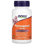 Old Products NOW Foods Pycnogenol 30 mg supplement capsules, 60 vegan capsules for antioxidant support.